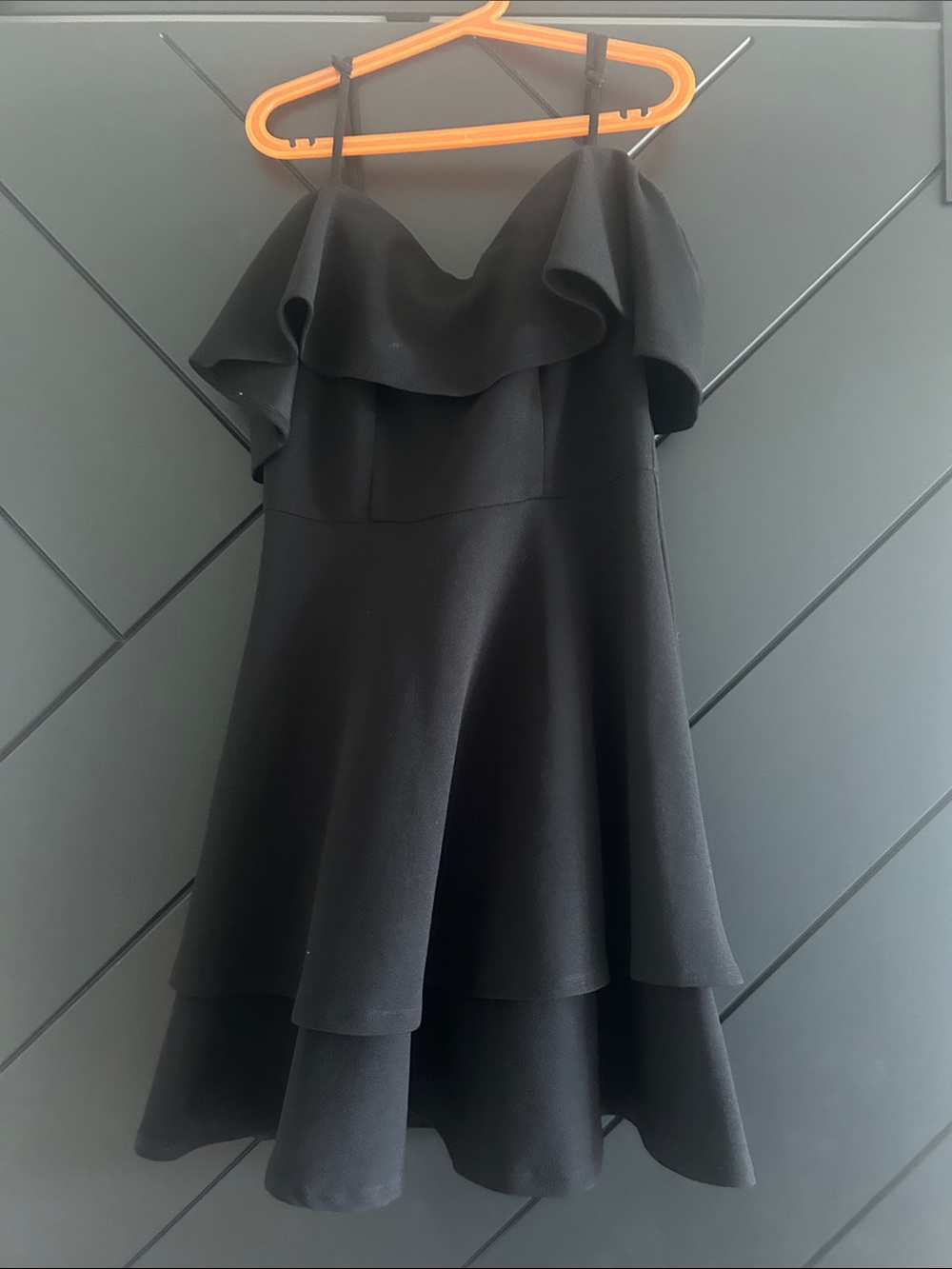 B Darlin Black Strapless Ruffle Tiered Cocktail Dress